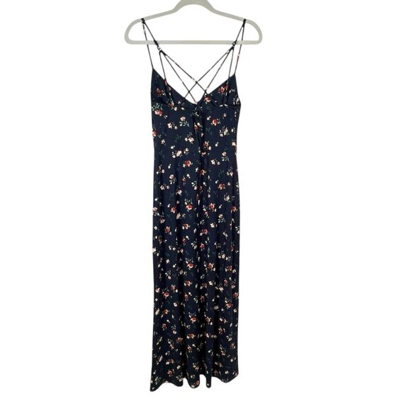 NWOT Nine Britton Willow Strappy Brushed Knit Maxi Dress Sz SP Navy Ditsy Floral - Picture 5 of 12